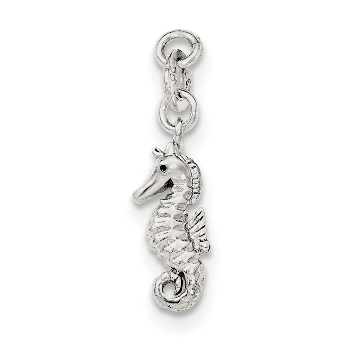 Seahorse Charm Sterling Silver Polished and Textured QC8778, MPN: QC8778, 886774760094
