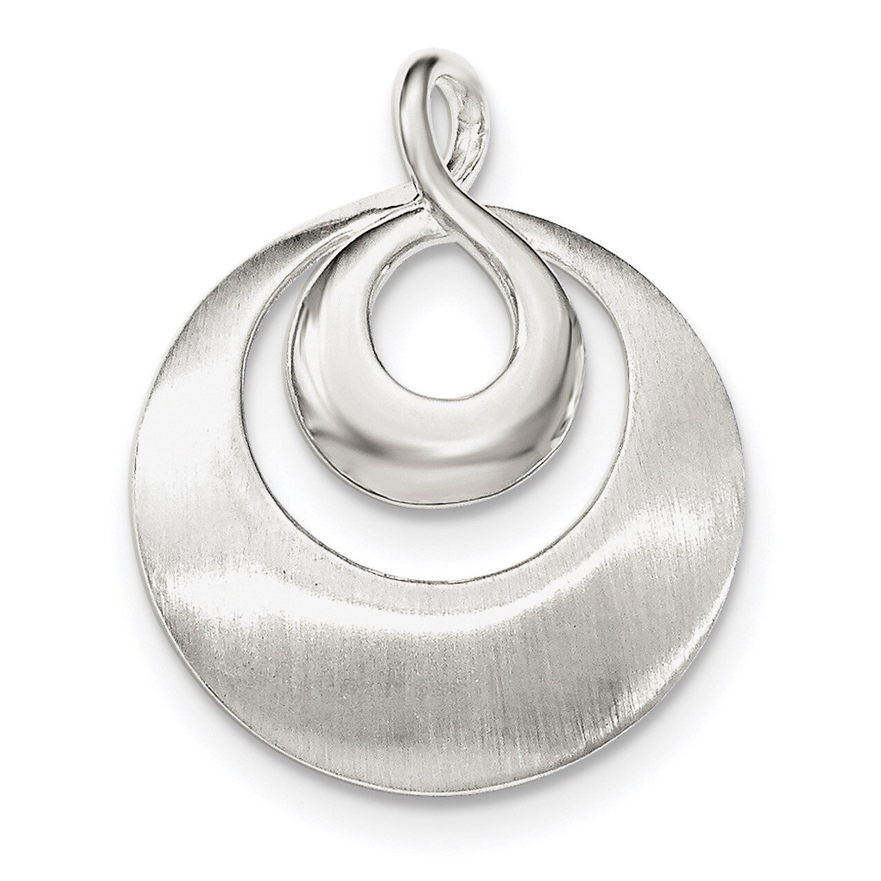 Satin Infinity Swirl Chain Slide Pendant Sterling Silver Polished QC8791, MPN: QC8791, 191101364655