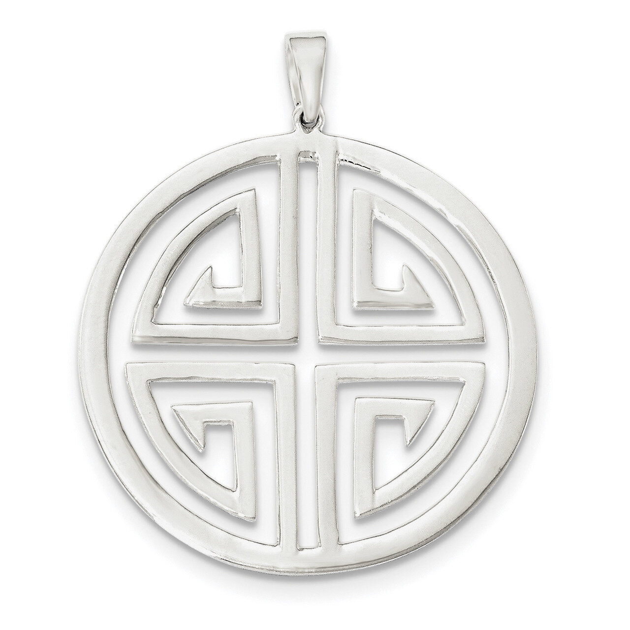 Circle with Design Pendant Sterling Silver Polished QC8796, MPN: QC8796, 191101364662