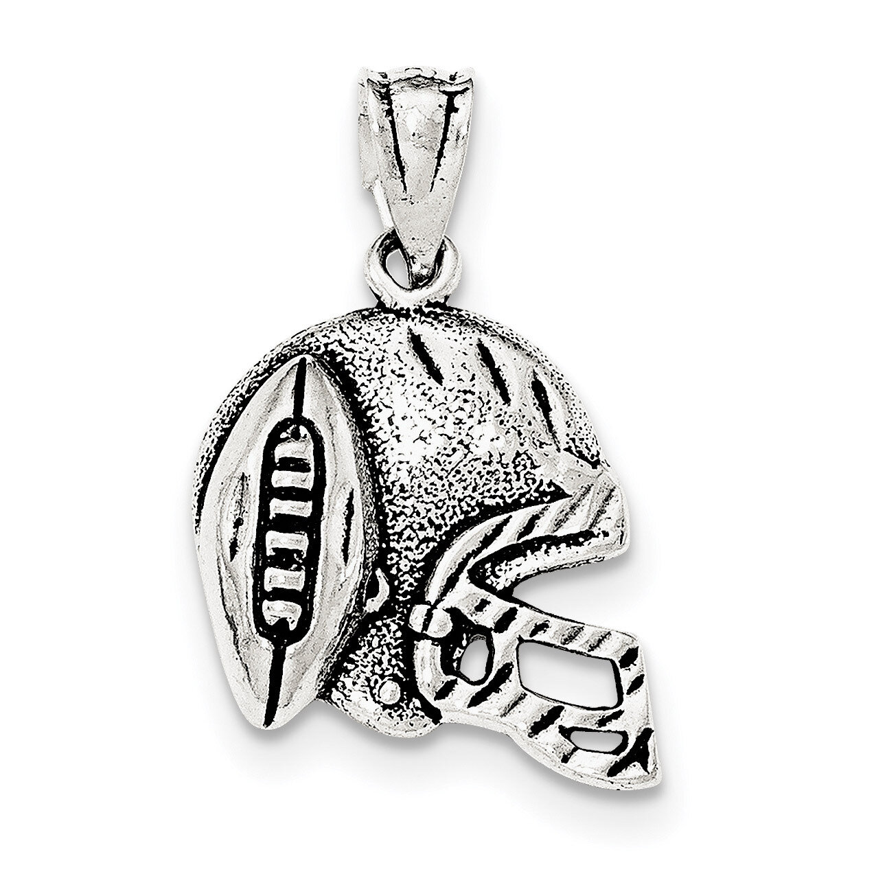 Football &amp; Helmet Pendant Sterling Silver Antiqued QC8833, MPN: QC8833, 191101363931