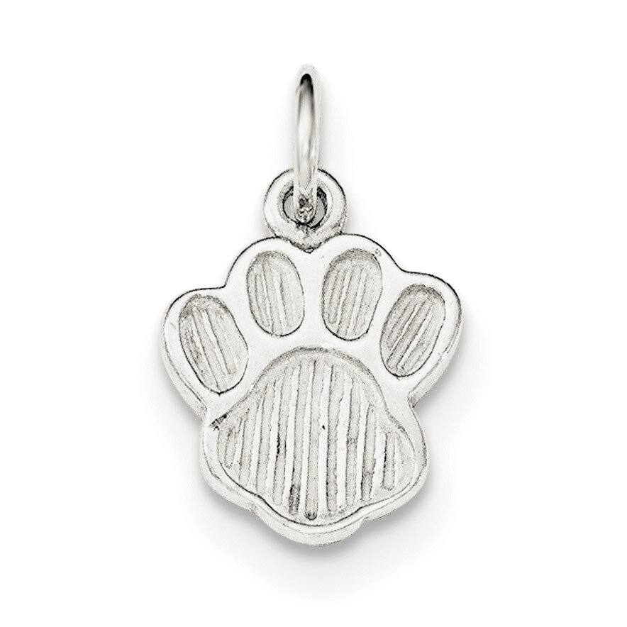 Paw Print Charm Sterling Silver Polished and Textured QC8875
