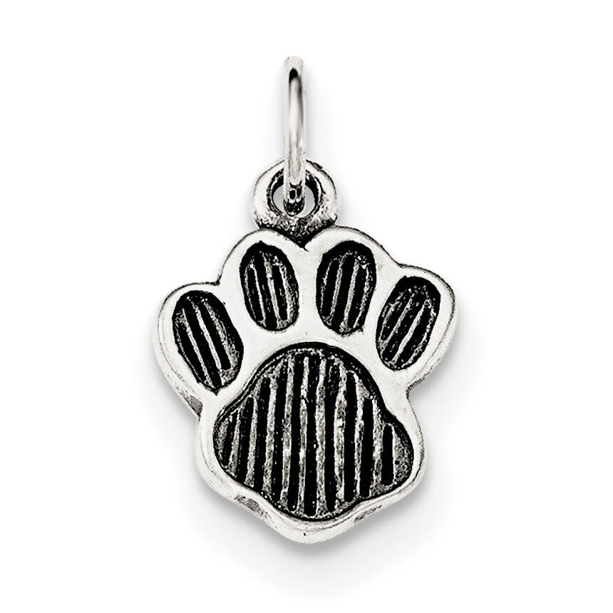 Paw Pendant Sterling Silver Polished and Antiqued QC8876