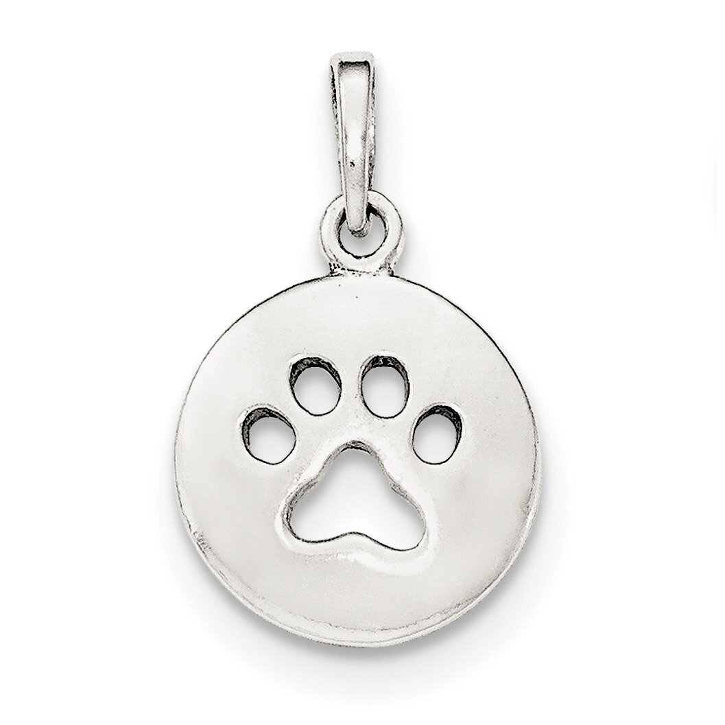 Paw Print Pendant Sterling Silver Polished QC8877, MPN: QC8877, 886774759920
