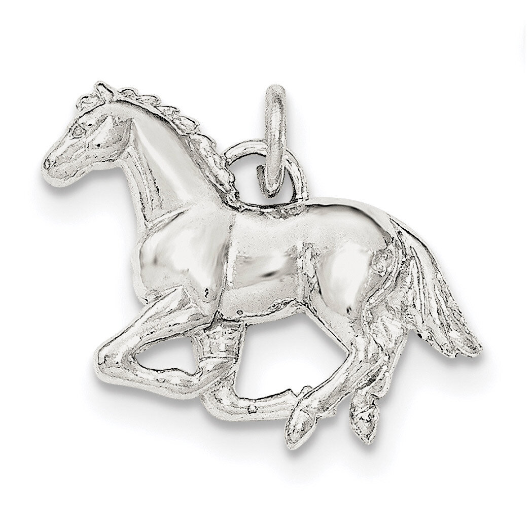 Textured Horse Pendant Sterling Silver Polished QC8892, MPN: QC8892, 191101359361