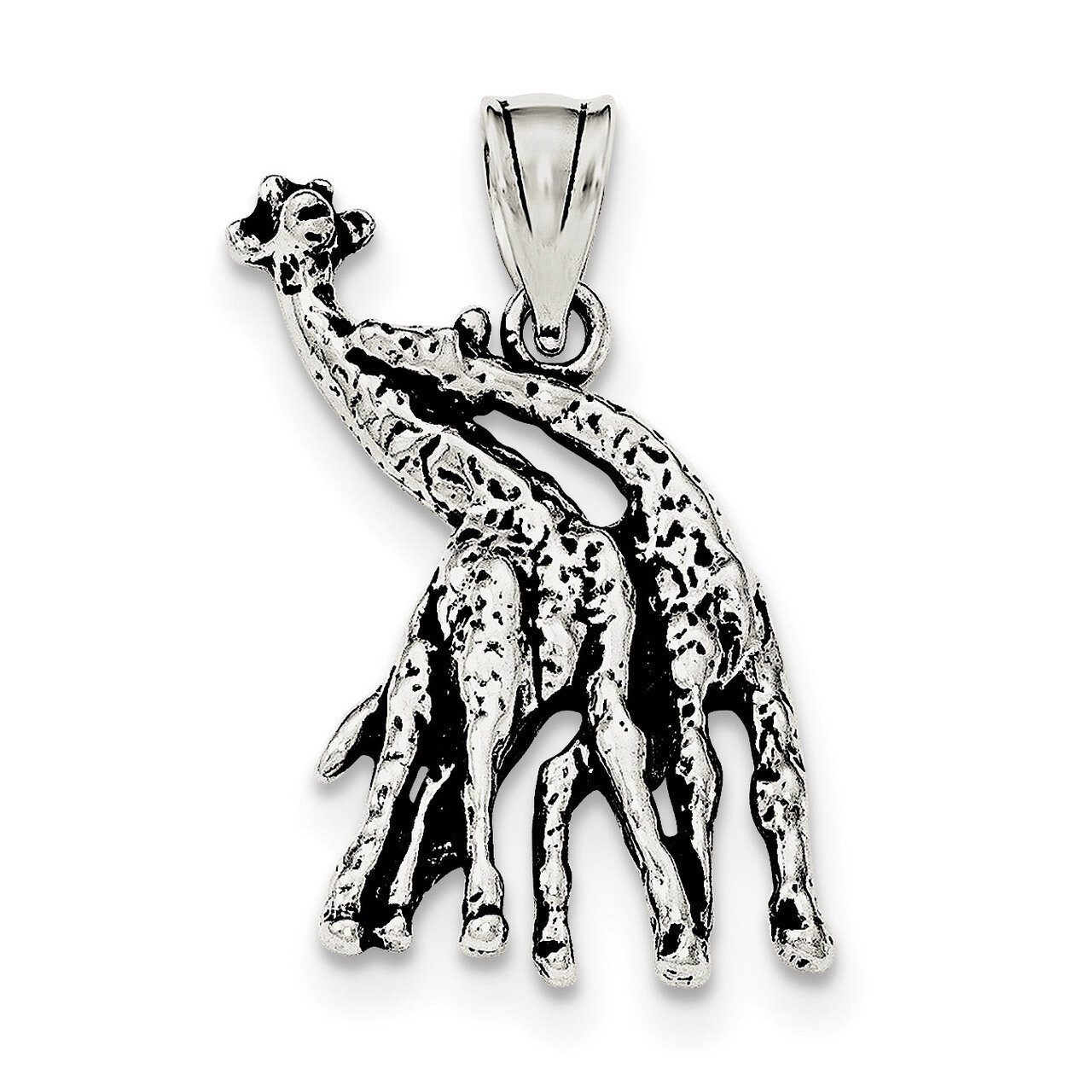 Giraffes Pendant Sterling Silver Antiqued QC8902, MPN: QC8902, 191101459559