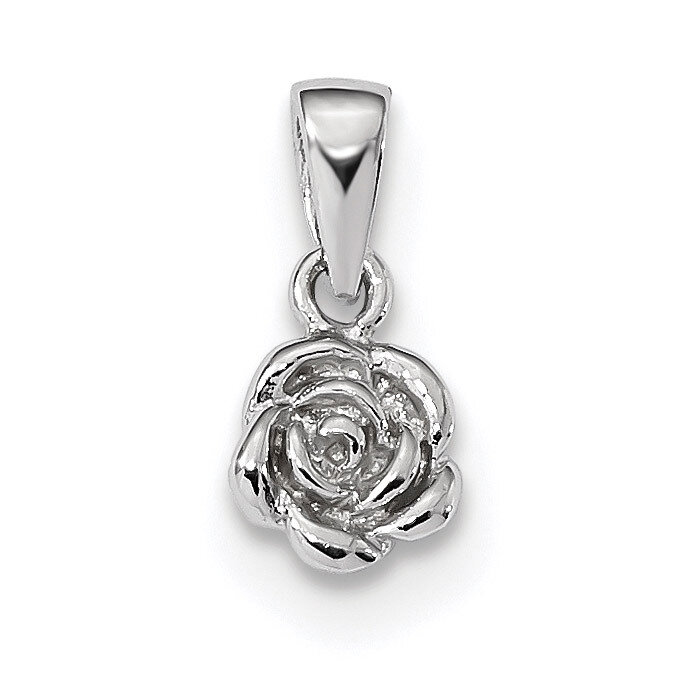 Childrens Textured Rose Pendant Sterling Silver Rhodium-plated QC8915, MPN: QC8915, 191101359866