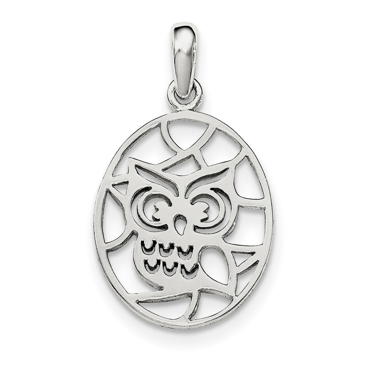 Cut-out Owl Pendant Sterling Silver QC8935