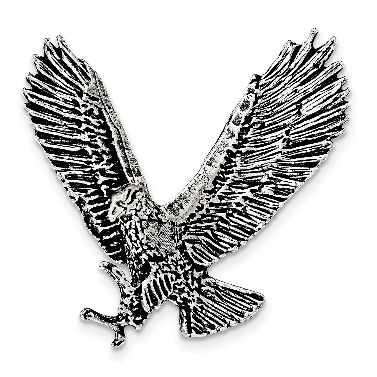 Eagle Chain Slide Sterling Silver Antiqued &amp; Textured QC8945, MPN: QC8945, 191101360862