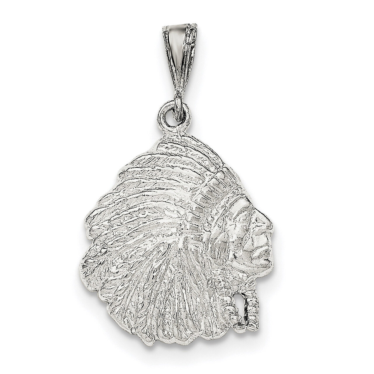 Indian Man Pendant Sterling Silver Polished QC8957, MPN: QC8957, 191101360244