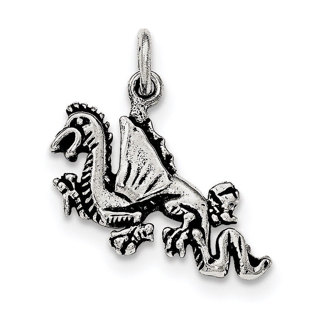 Flying Dragon Pendant Sterling Silver Antiqued QC8965