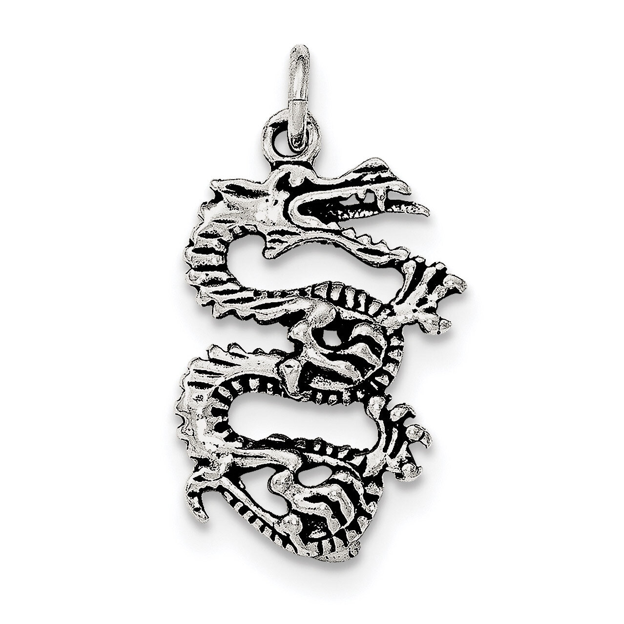 Dragon Pendant Sterling Silver Antiqued & Textured QC8967