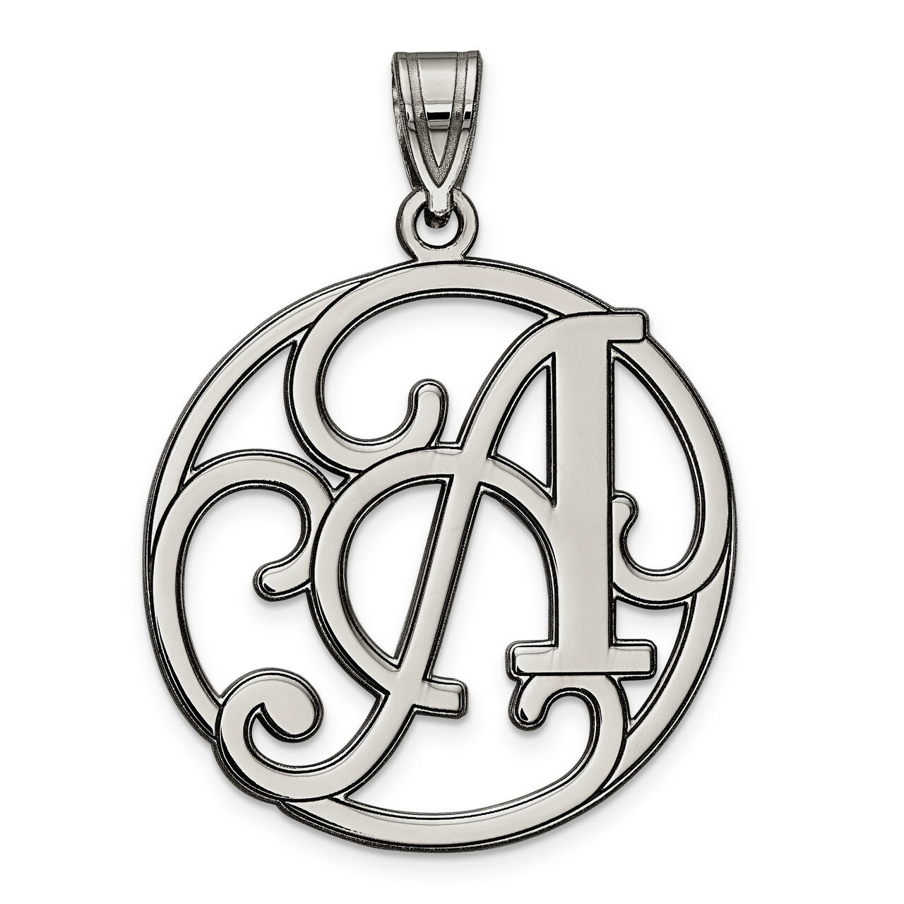 Script Initial A Charm Sterling Silver Fancy  QC8999A, MPN: QC8999A, 191101368967