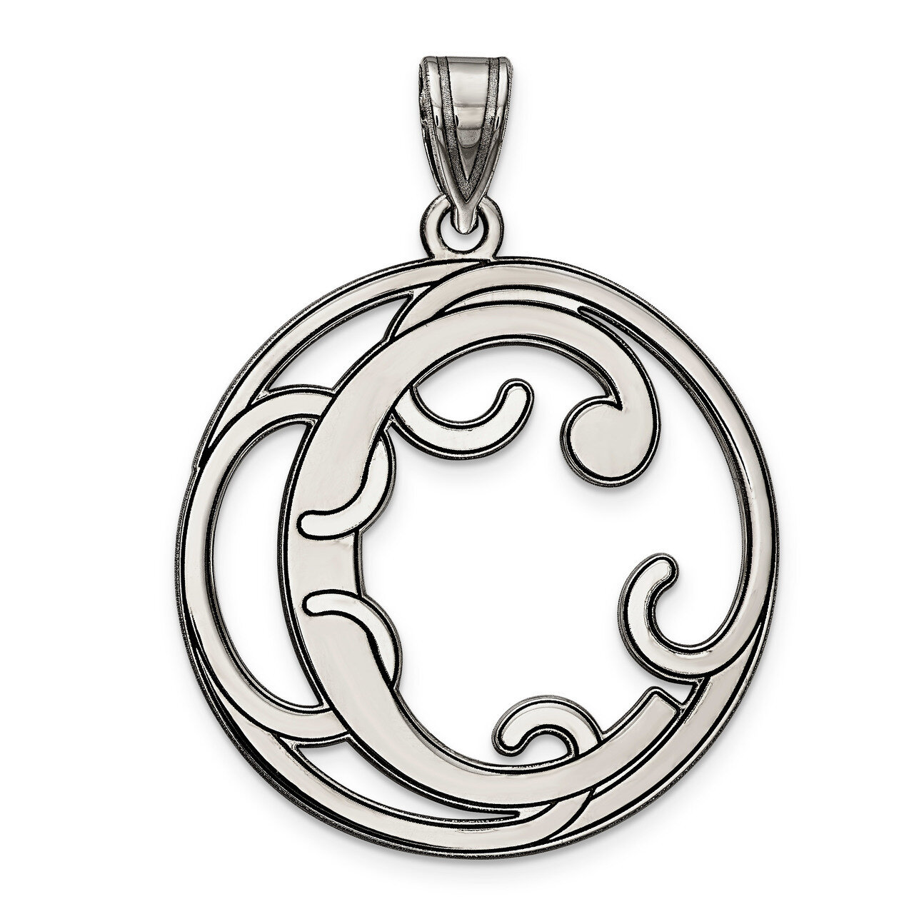 Script Initial C Charm Sterling Silver Fancy  QC8999C, MPN: QC8999C, 191101454820