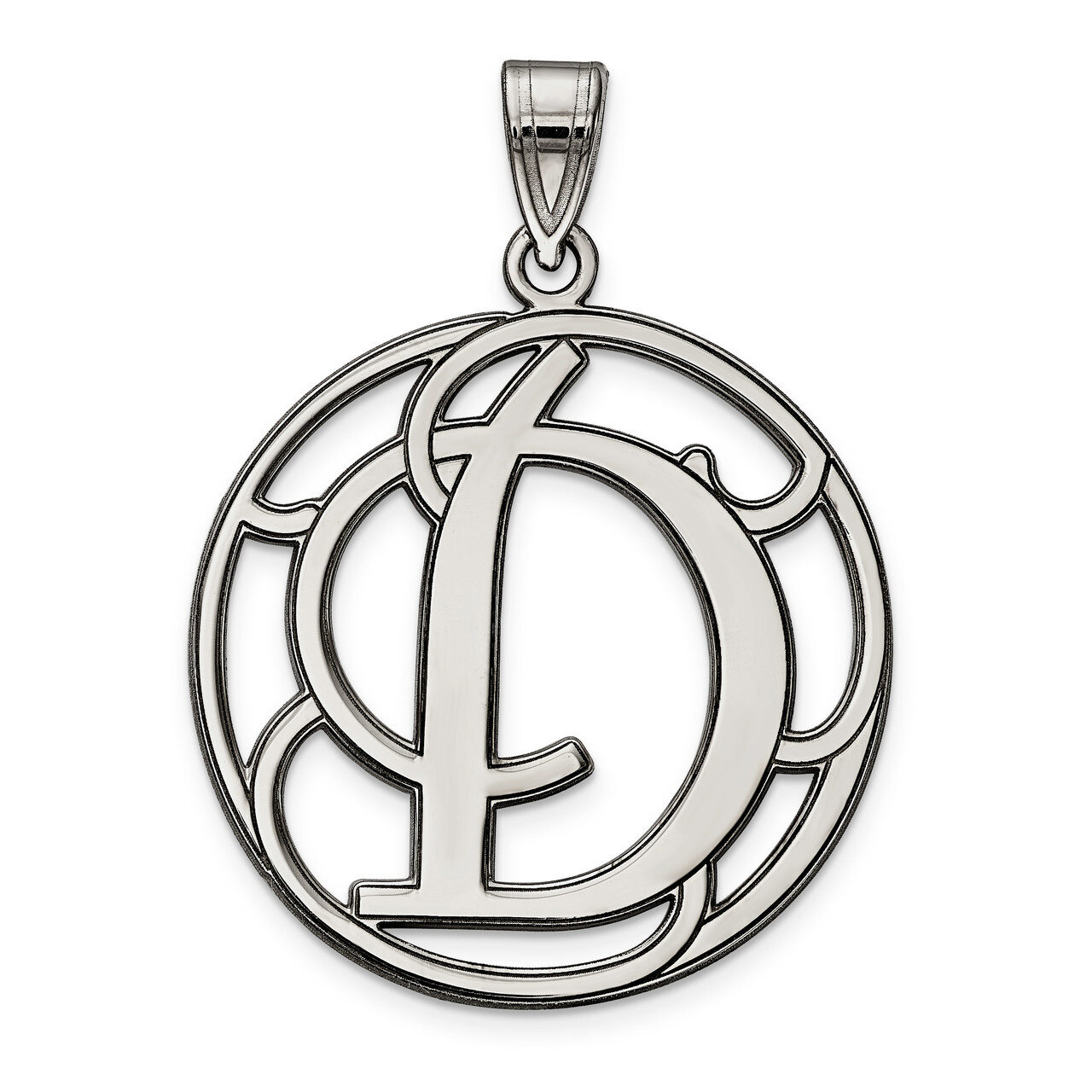 Script Initial D Charm Sterling Silver Fancy  QC8999D, MPN: QC8999D, 191101458576