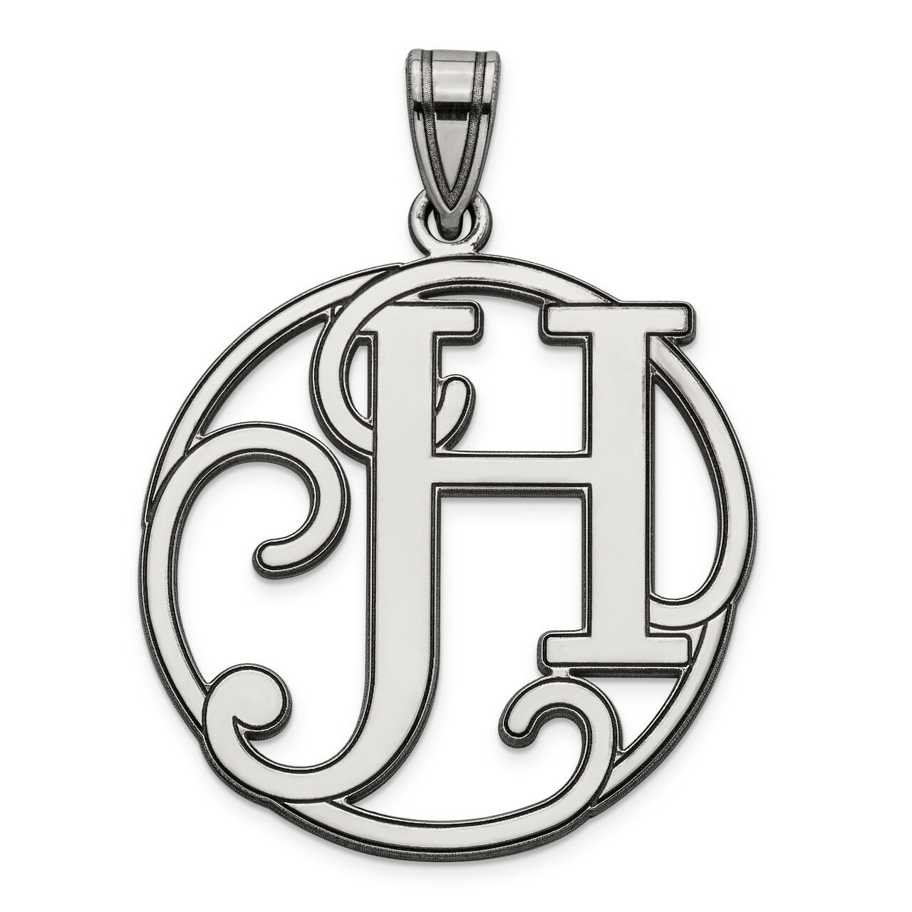 Script Initial H Charm Sterling Silver Fancy  QC8999H, MPN: QC8999H, 191101458590