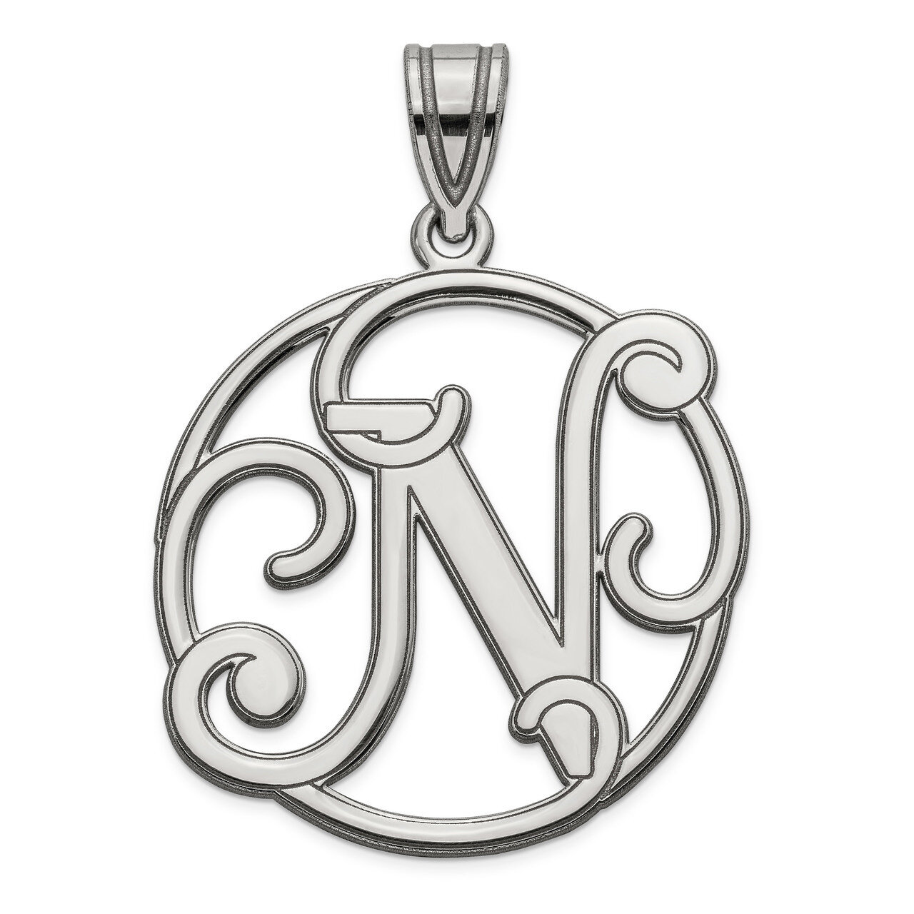 Script Initial N Charm Sterling Silver Fancy  QC8999N, MPN: QC8999N, 191101458613