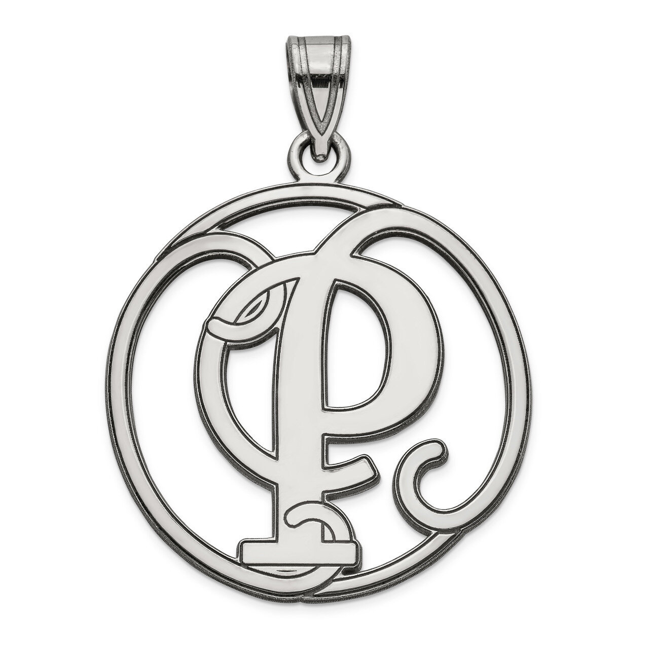 Script Initial P Charm Sterling Silver Fancy  QC8999P, MPN: QC8999P, 191101456152