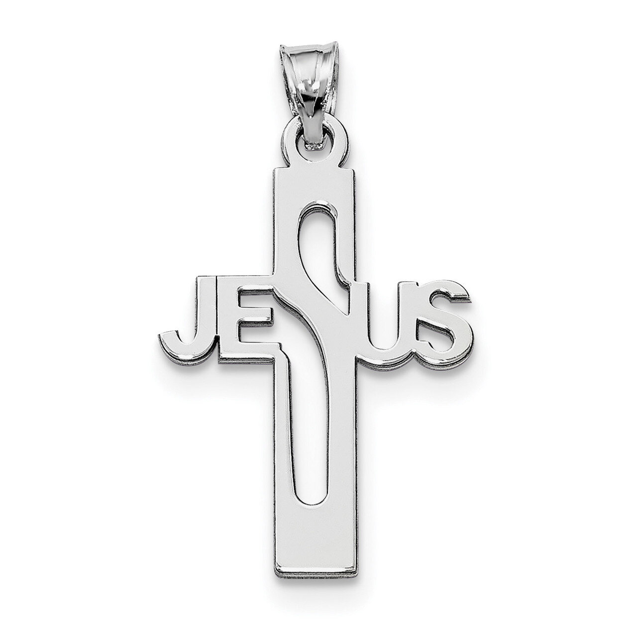 Jesus Cross Medium Pendant Sterling Silver QC9004