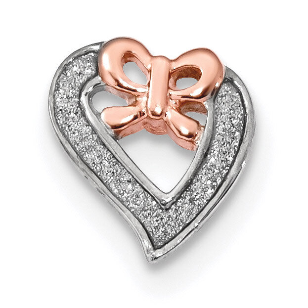 Rose-tone Glitter Enamel Chain Slide Sterling Silver Rhodium QC9022, MPN: QC9022, 883957961828