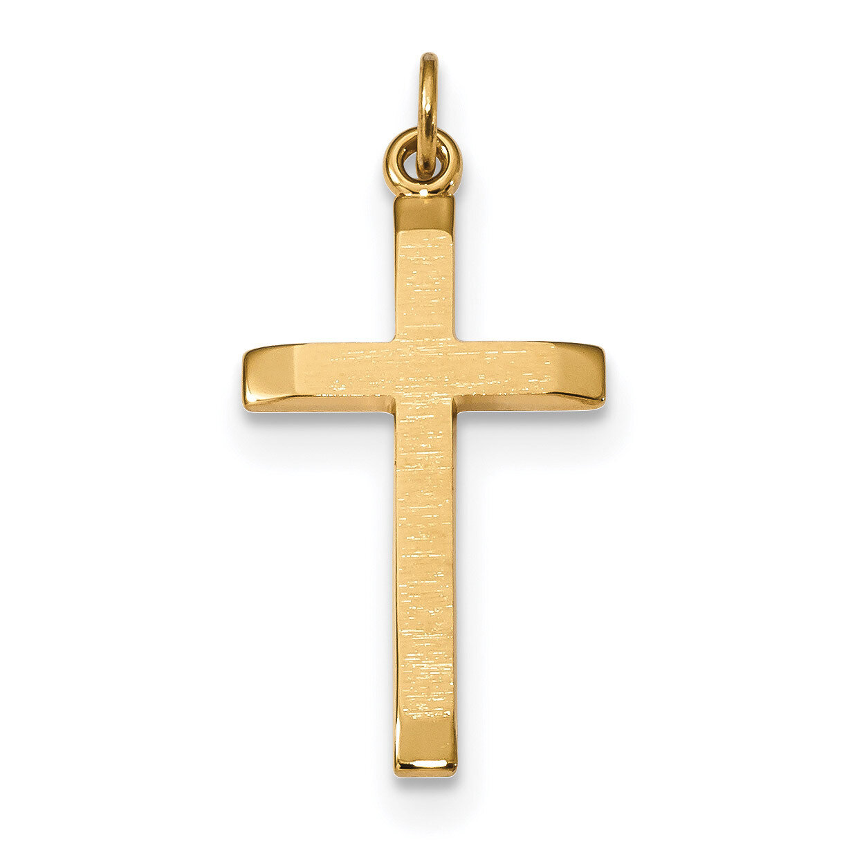 Polished and Satin Cross Pendant Sterling Silver Gold-plated QC9037, MPN: QC9037, 886774117379