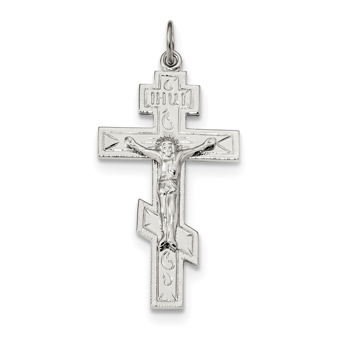 Eastern Orthodox Cross Pendant Sterling Silver Polished QC9041, MPN: QC9041, 883957729046