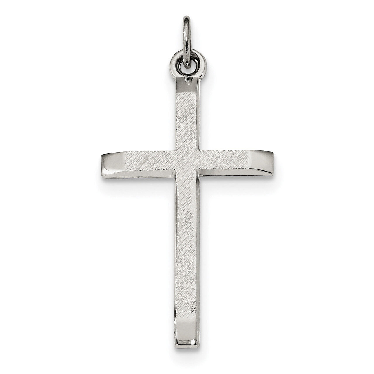 Cross Pendant Sterling Silver Polished and Textured QC9052, MPN: QC9052, 886774106434