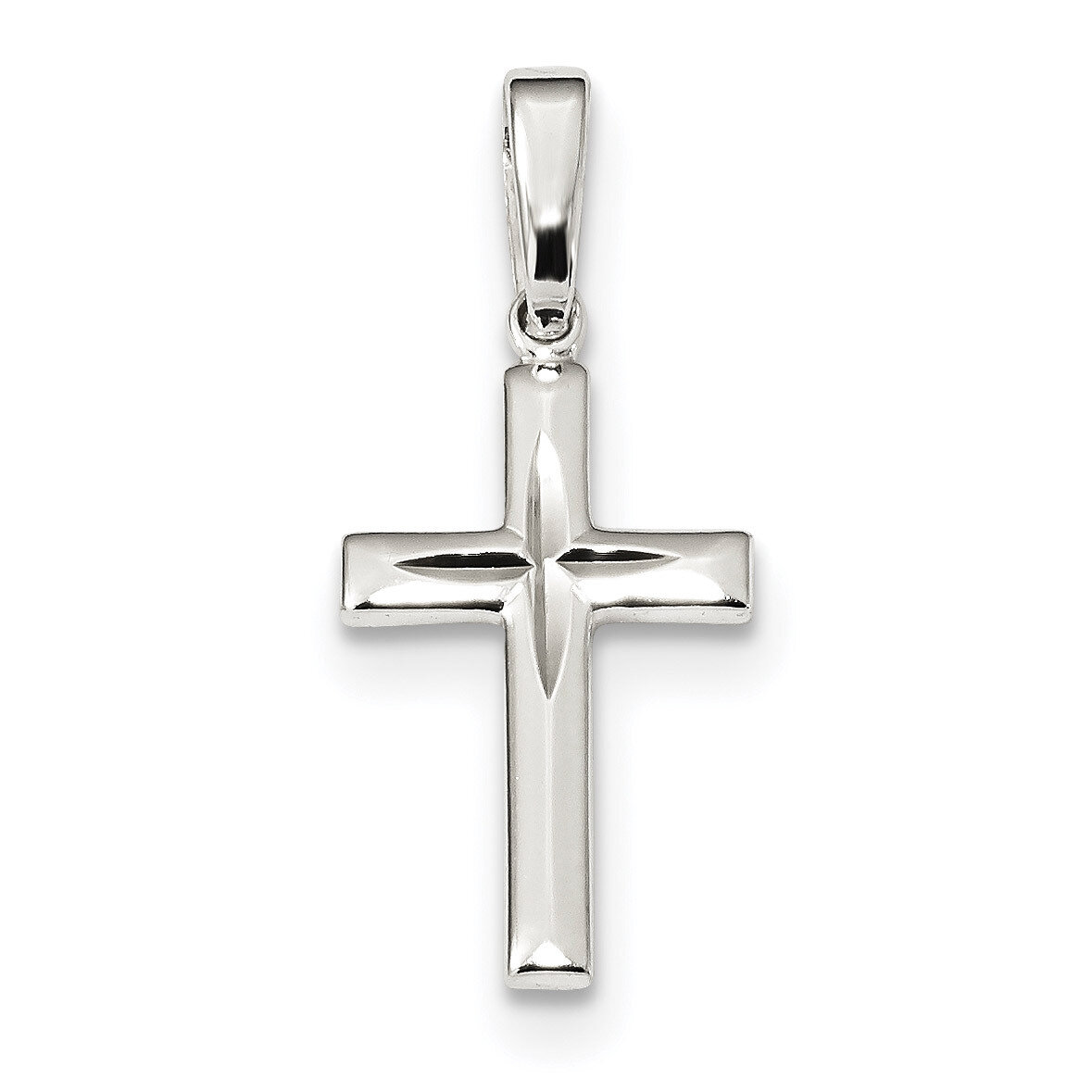 Diamond-cut Cross Pendant Sterling Silver Polished QC9056, MPN: QC9056, 886774125039