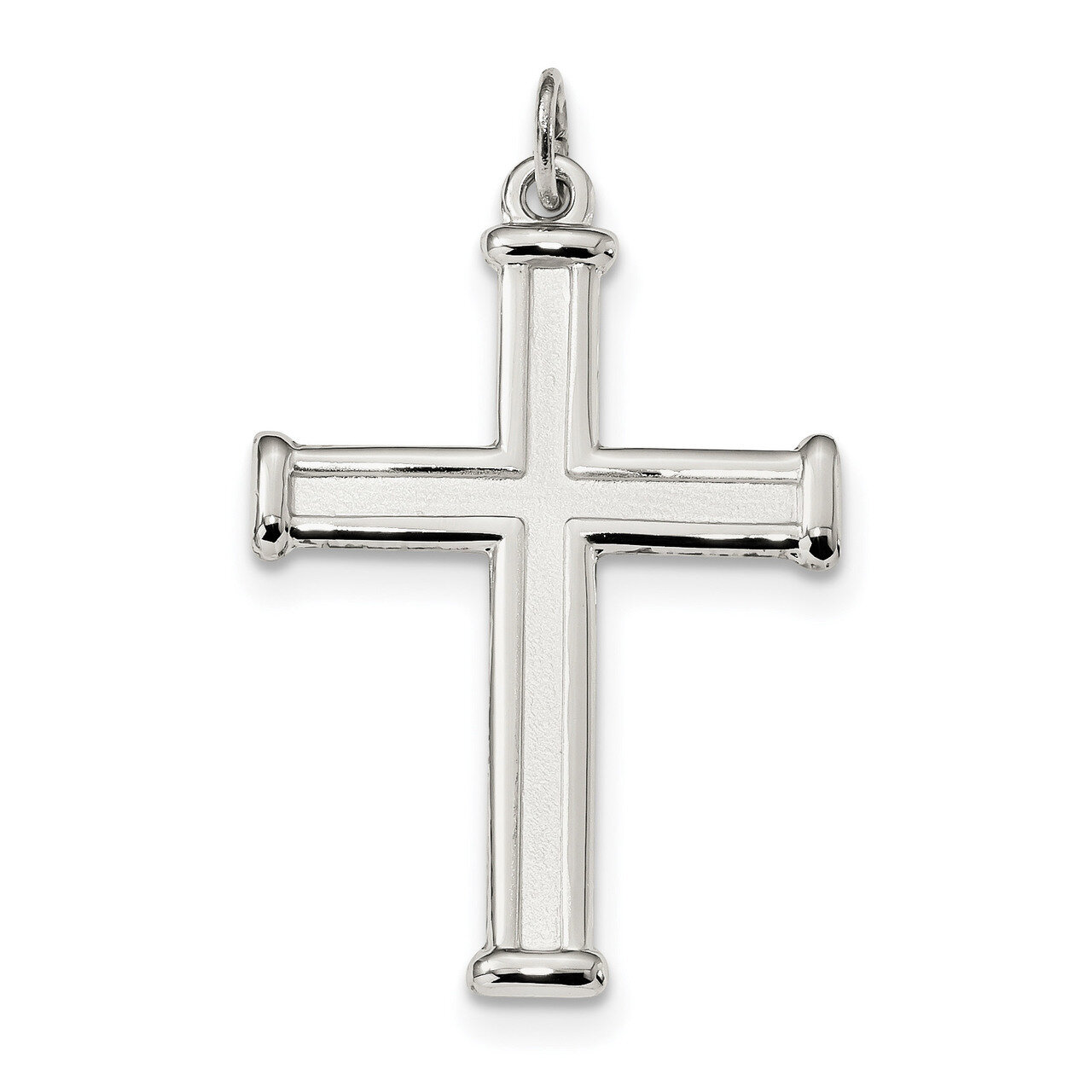 Satin Cross Pendant Sterling Silver Polished QC9065