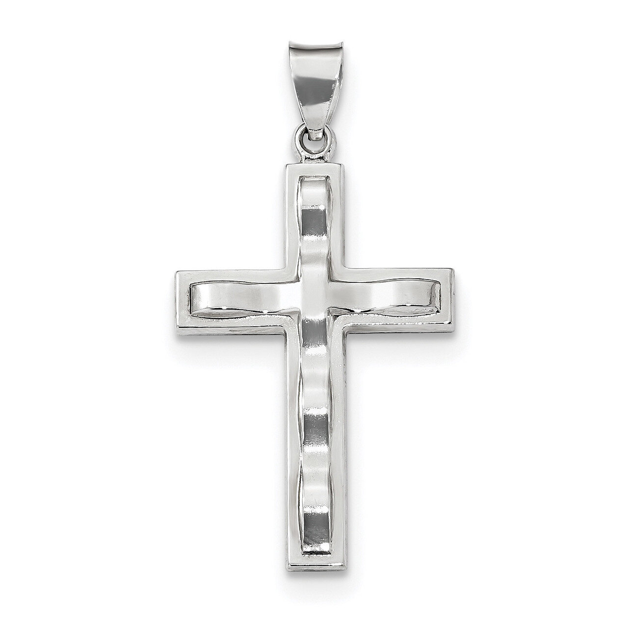 Cross Pendant Sterling Silver Rhodium-plated Polished QC9073, MPN: QC9073, 886774036724