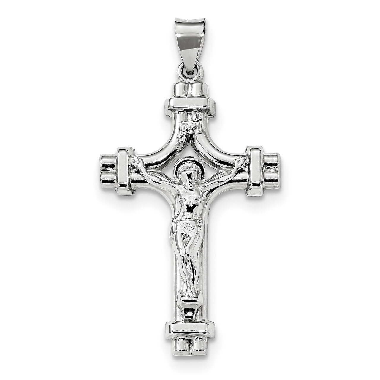 INRI Crucifix Pendant Sterling Silver Rhodium-plated Polished QC9103, MPN: QC9103, 883957872742
