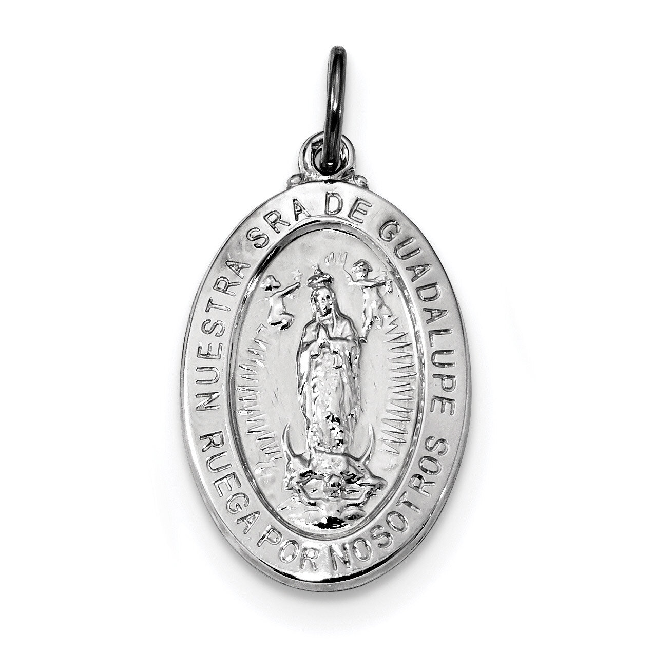 Spanish Lady of Guadalupe Medal Pendant Sterling Silver Rhodium-plated QC9119, MPN: QC9119, 8839573…
