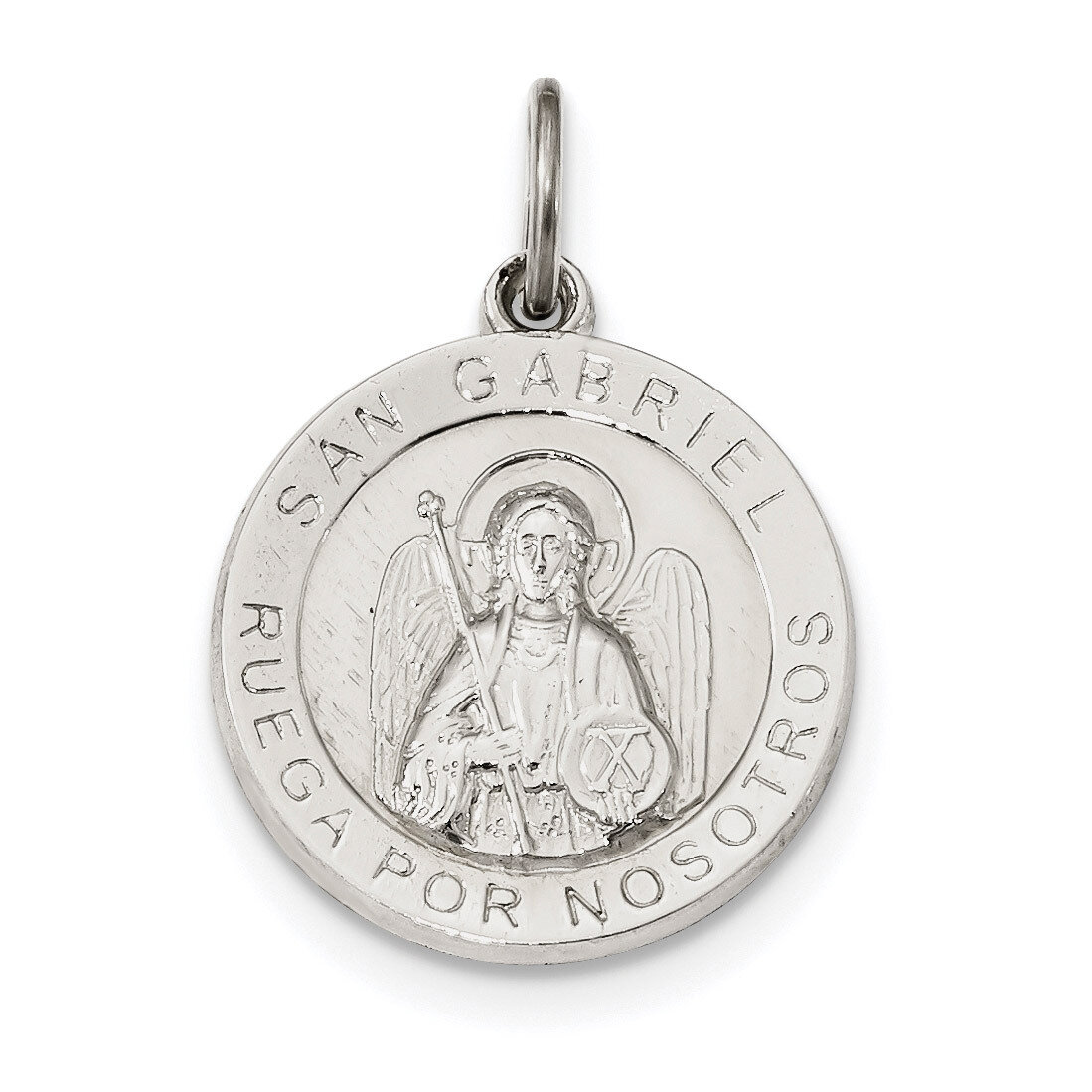 Spainsh Saint Gabriel Medal Pendant Sterling Silver Rhodium-plated QC9134, MPN: QC9134, 883957839738