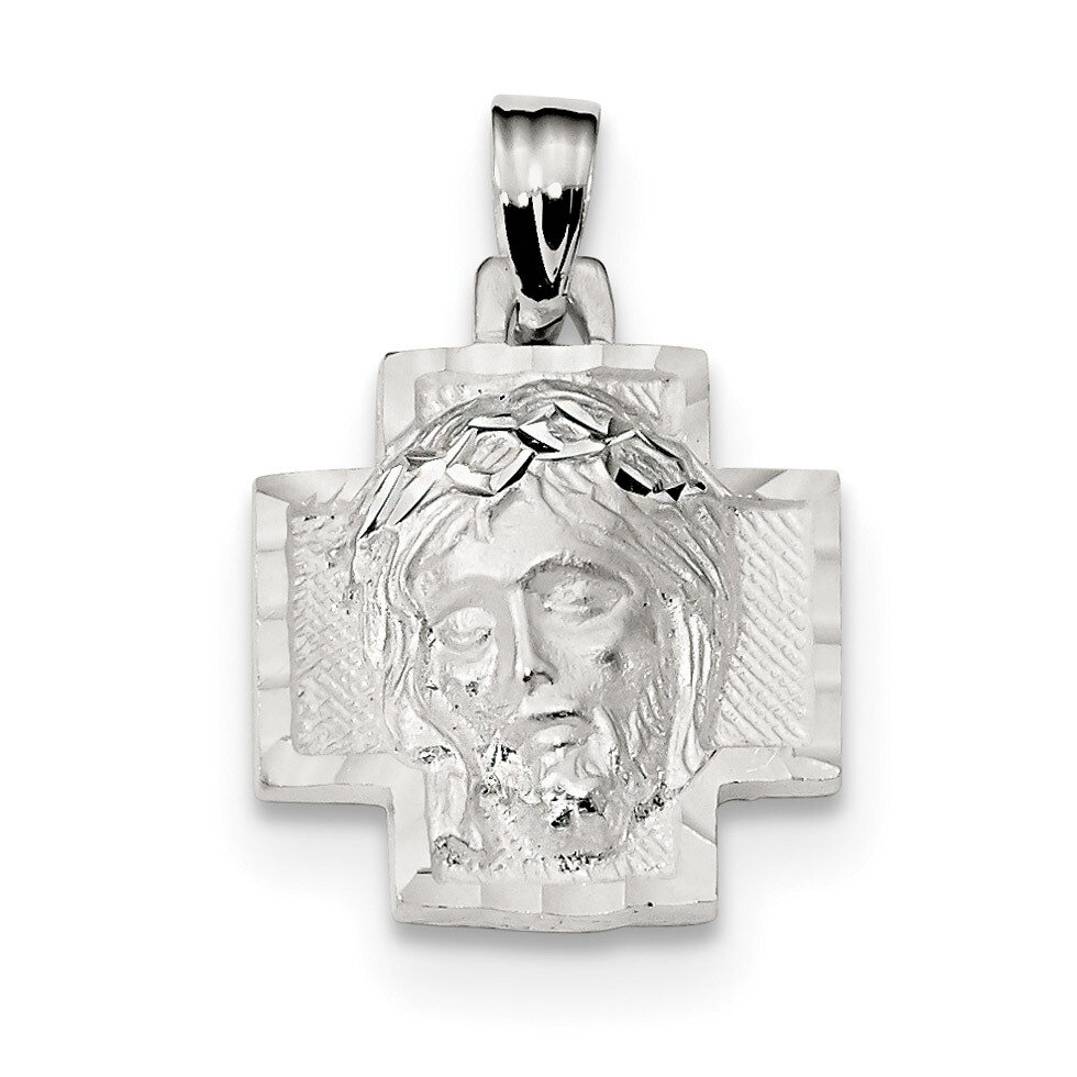 Diamond-cut Satin &amp; Polished Ecce Homo Medal Pendant Sterling Silver QC9137, MPN: QC9137, 883957970…