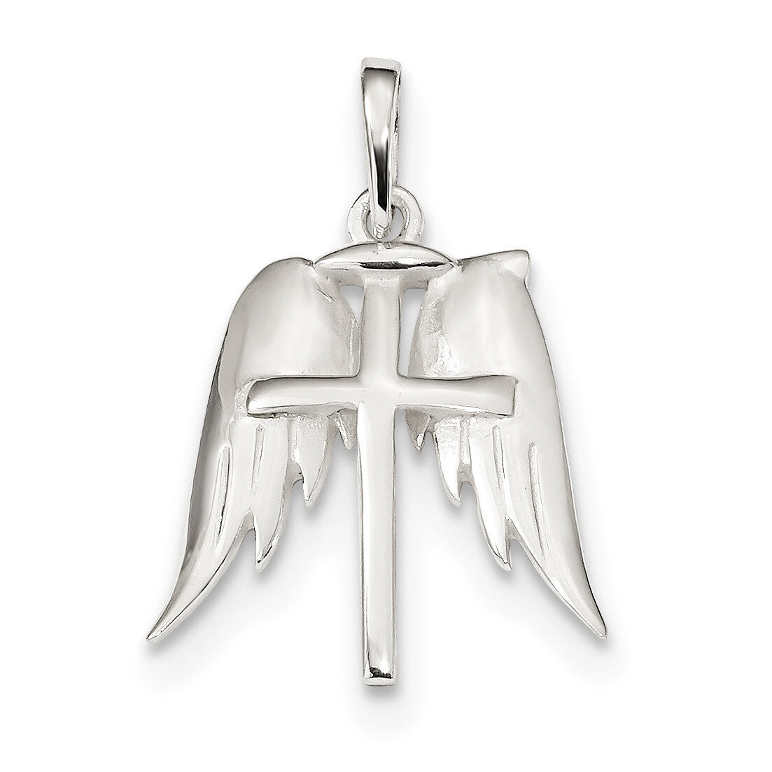 Wings And Cross Pendant Sterling Silver Polished QC9138, MPN: QC9138, 886774119519