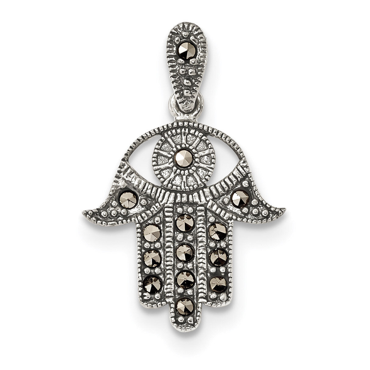 Marcasite Chamseh Pendant Sterling Silver Antiqued QC9160, MPN: QC9160,