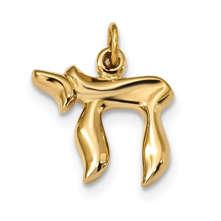 Polished Small Chai Pendant Sterling Silver Gold-plated QC9164, MPN: QC9164, 883957871929