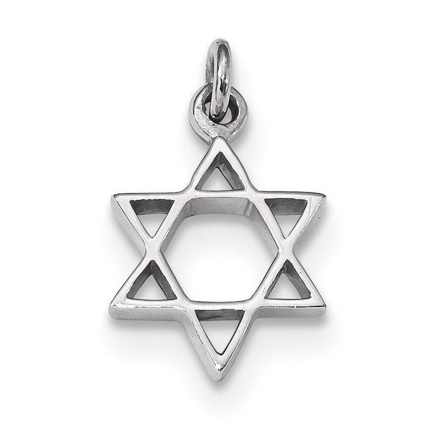 Star of David Pendant Sterling Silver Rhodium-plated Polished QC9167, MPN: QC9167, 886774117355