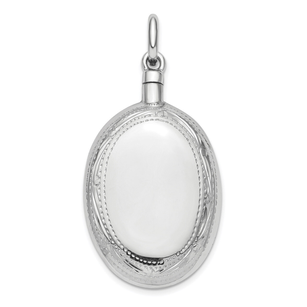Oval Ash Holder Pendant Sterling Silver Rhodium-plated QC9171