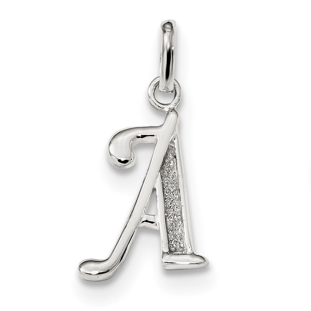 Glitter Enamel Letter A Pendant Sterling Silver Polished QC9181A, MPN: QC9181A, 886774091976