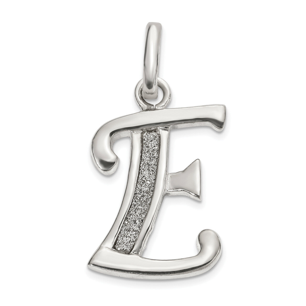 Glitter Enamel Letter E Pendant Sterling Silver Polished QC9181E, MPN: QC9181E, 883957907925