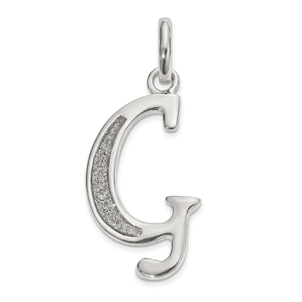 Glitter Enamel Letter G Pendant Sterling Silver Polished QC9181G, MPN: QC9181G, 886774095516