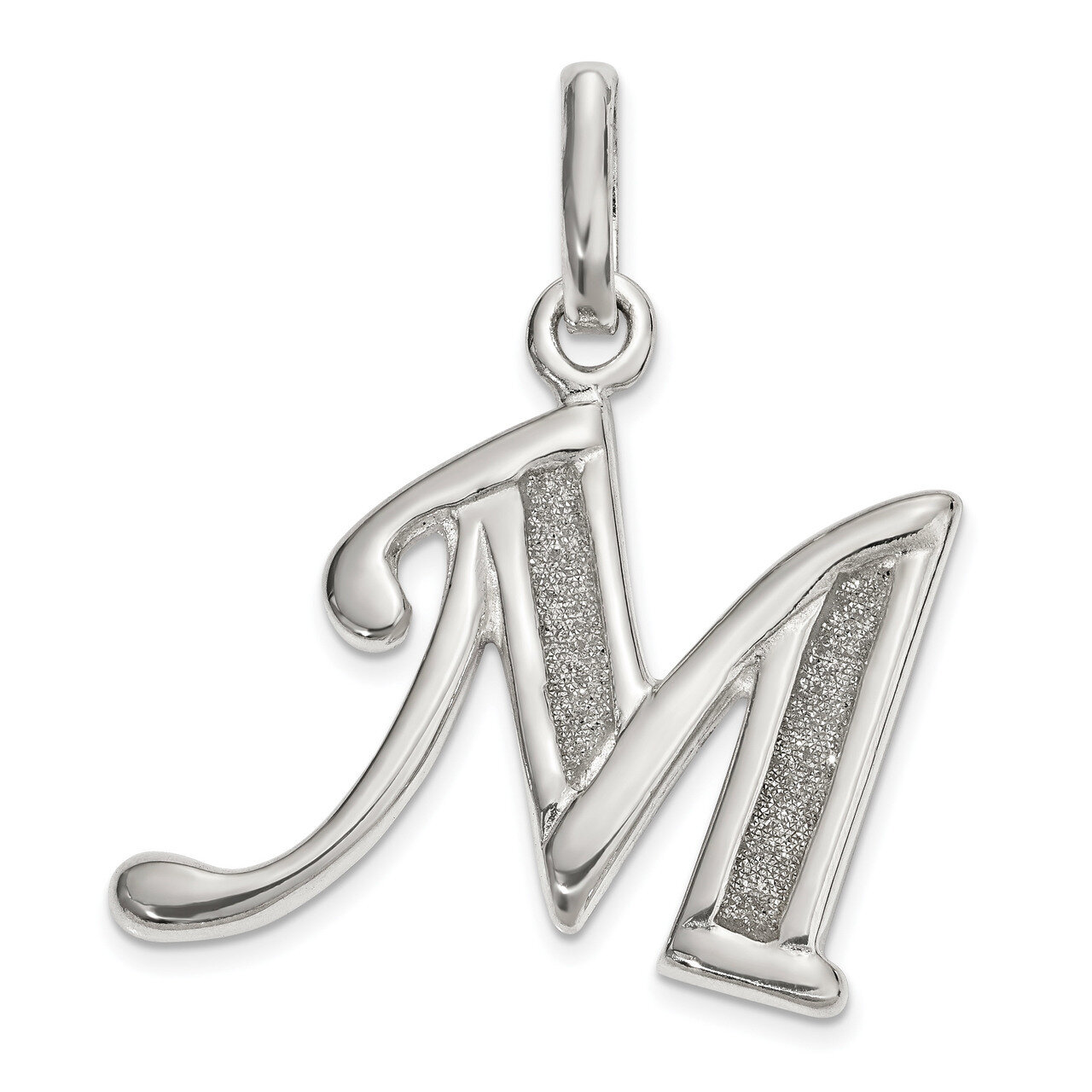 Glitter Enamel Letter M Pendant Sterling Silver Polished QC9181M, MPN: QC9181M, 883957833101