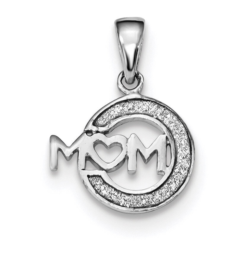 Enamel Glitter Fabric MOM Pendant Sterling Silver Rhodium-plated QC9185, MPN: QC9185, 886774092003