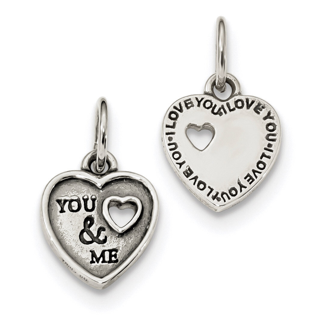 Oxidized You and Me Pendant Sterling Silver Rhodium-plated QC9187, MPN: QC9187, 886774080437