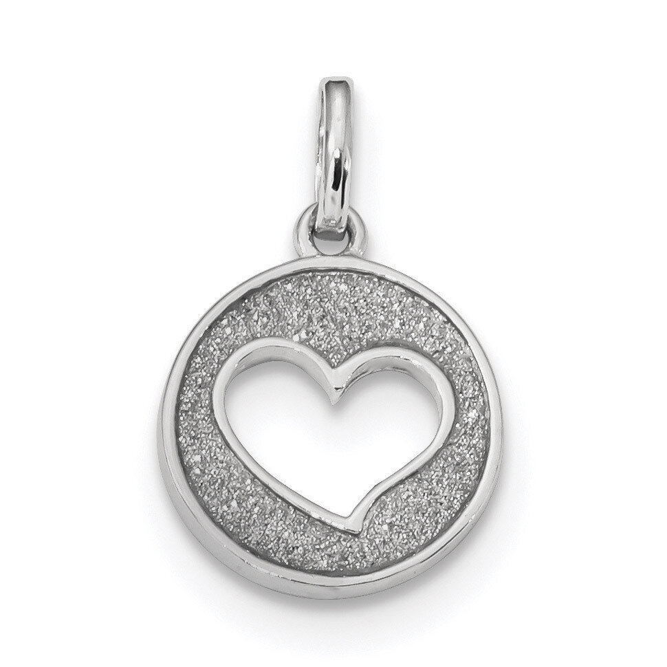 Glitter Enamel Heart Cut-out Pendant Sterling Silver Rhodium-plated QC9191, MPN: QC9191, 8839579618…