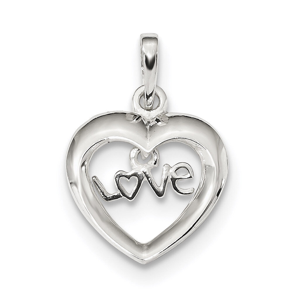 Love Heart Pendant Sterling Silver Polished QC9207, MPN: QC9207, 886774095844