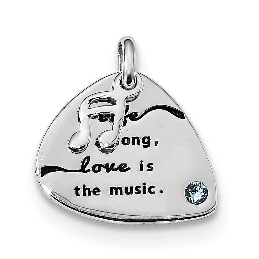 Swarovski Elem AntiqueGuitar Pick Pendant Sterling Silver QC9209, MPN: QC9209, 883957959375