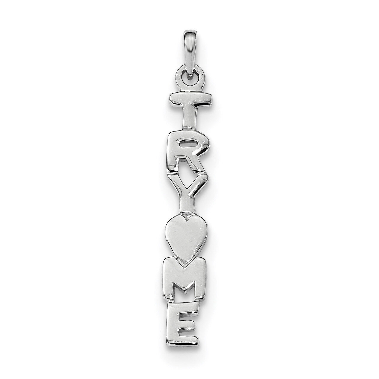 TRY ME Heart Pendant Sterling Silver Rhodium-plated Polished QC9211, MPN: QC9211,