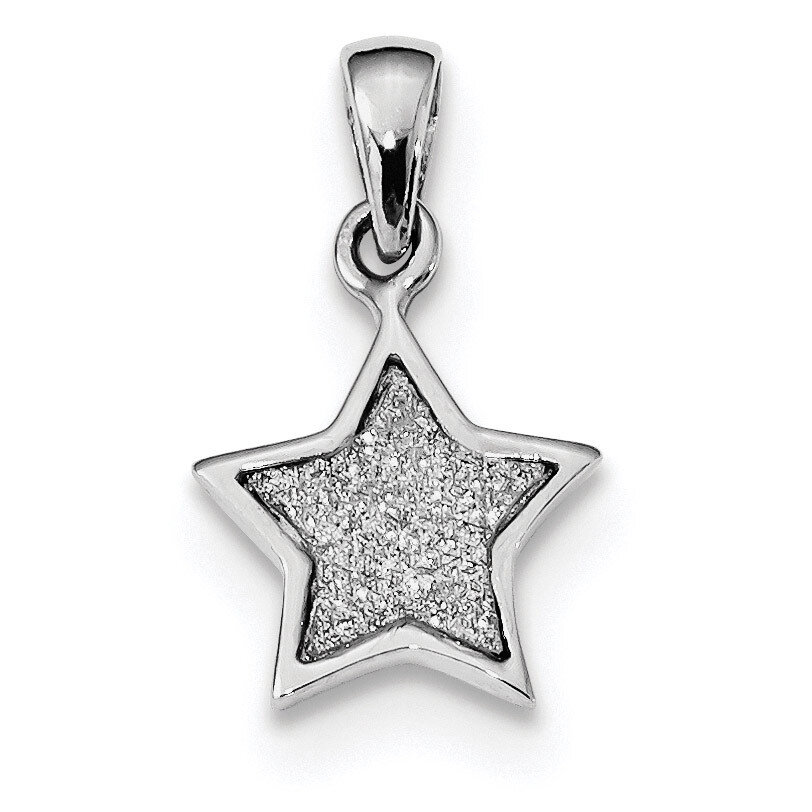 Glitter Enamel Fabric Star Pendant Sterling Silver Rhodium-plated QC9226, MPN: QC9226, 886774105673