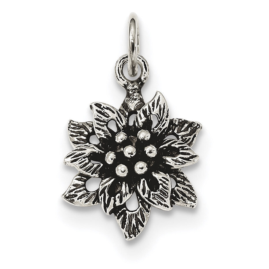 Flower Pendant Sterling Silver Antiqued QC9241, MPN: QC9241,